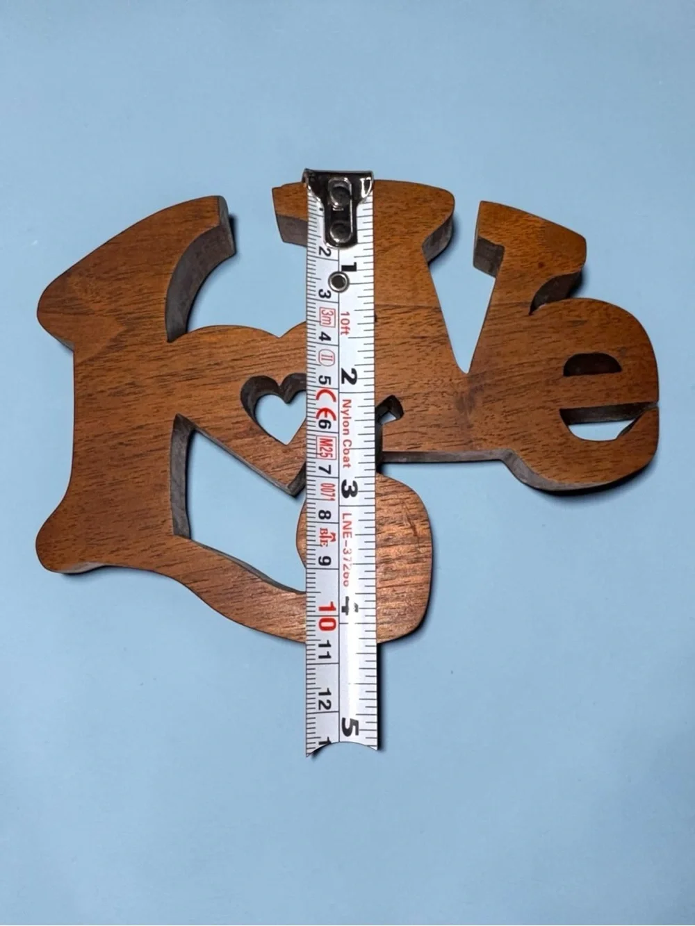 Vintage 1990s Solid Walnut Wood Hand Carved Love Wall Hanging Decor Heart EUC